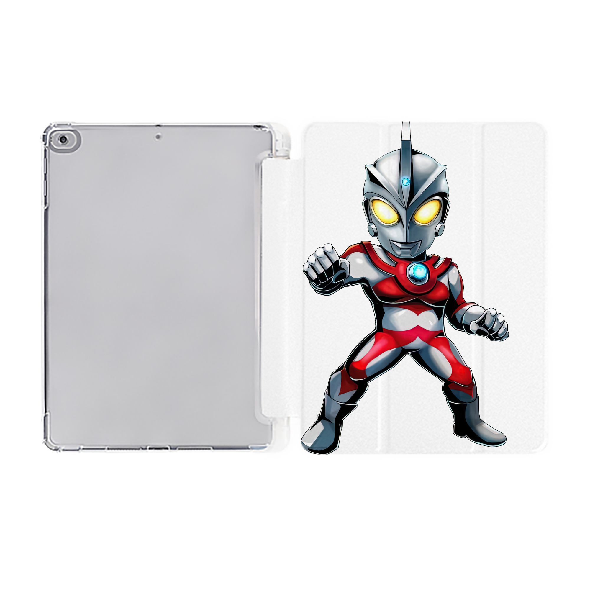 （画像用） ウルトラマン Ultraman IPad ケース ペン収納付き 三つ折りスタンド PUレザー×シリコン 対応機種9.5/10.5/10.9インチ